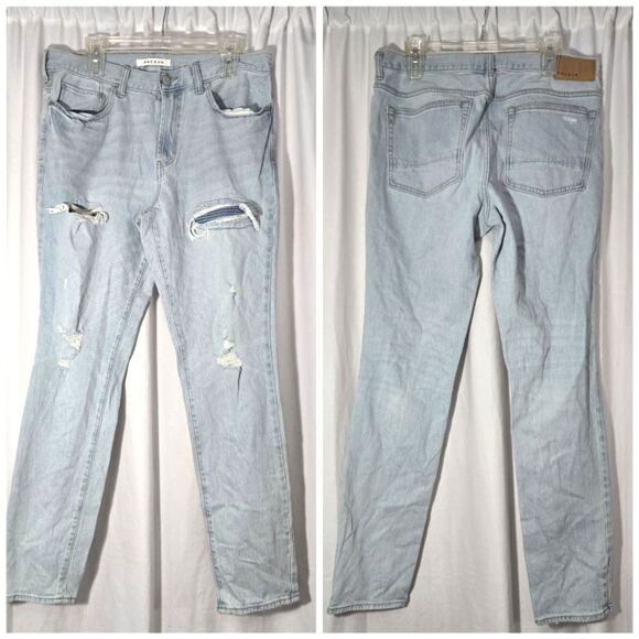 PacSun Light Ripped Stacked Skinny Jeans 34x32 - Picture 2 of 9